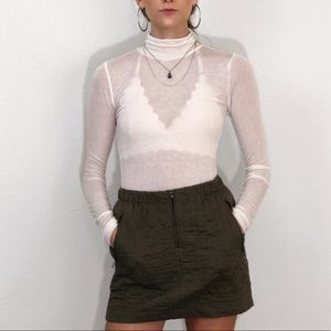 BCBG green quilted miniskirt